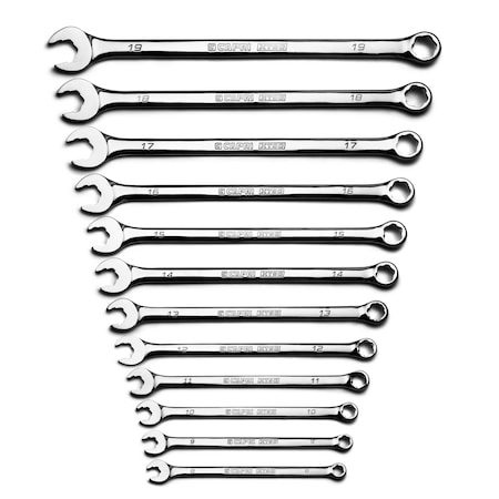 Capri Tools WaveDrive Pro Combination Wrench Set, Reg/Rounded Bolts, Metric, 12 pcs CP11750-12MPK